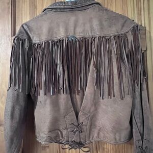 Brown Fringe Leather Jacket